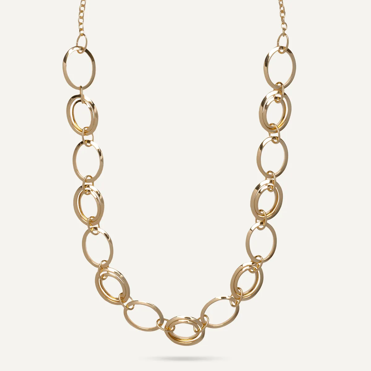 Geo Ovals Long Necklace In Gold-Tone