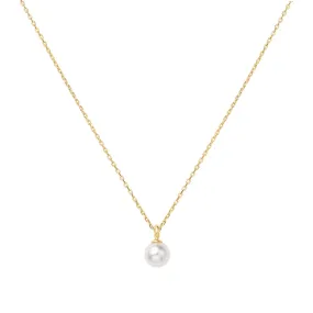 Gold Pearl Drop Pendant Necklace