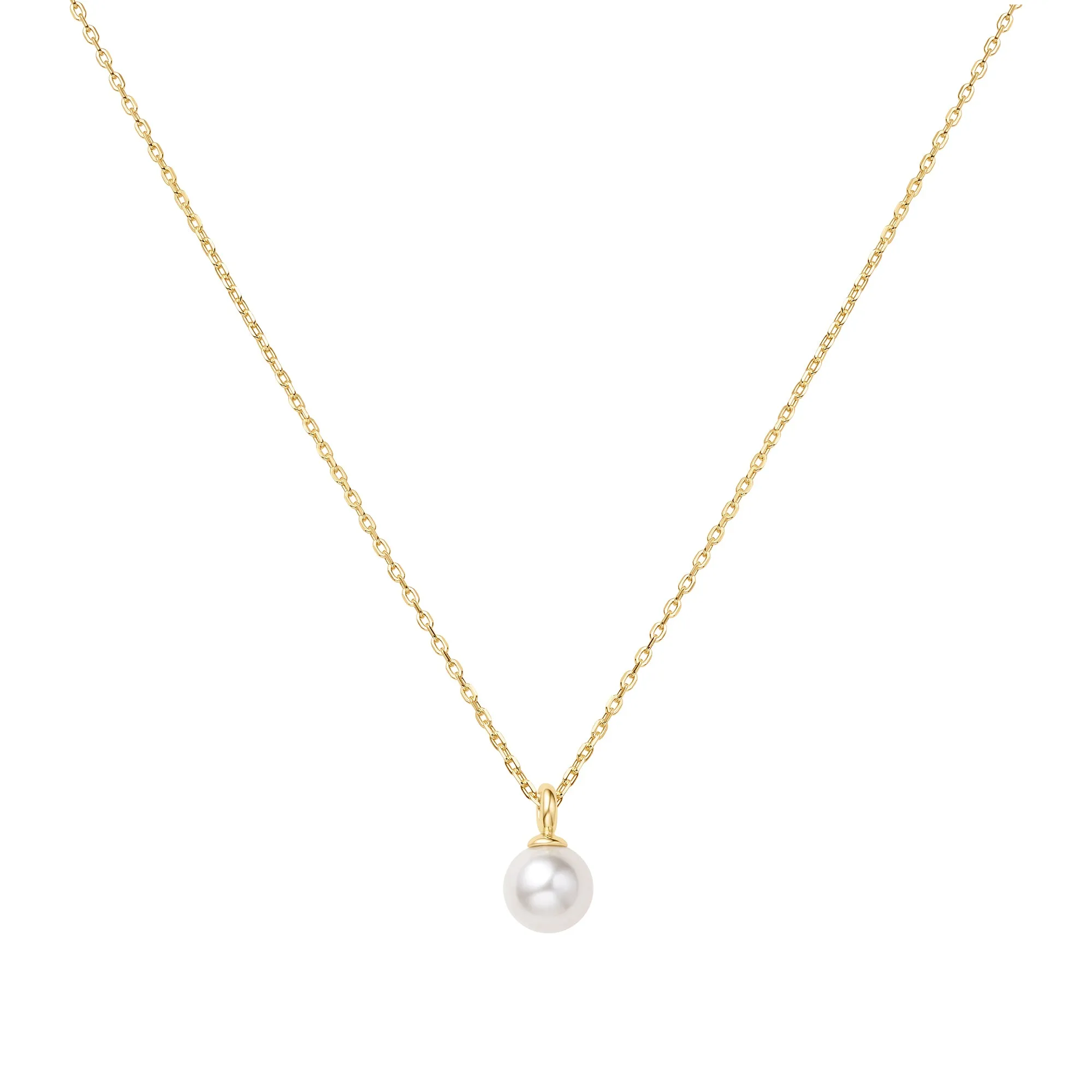 Gold Pearl Drop Pendant Necklace