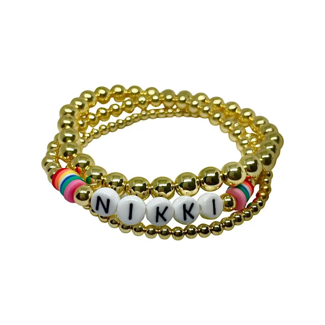 Golden Customizable Bracelet Stack