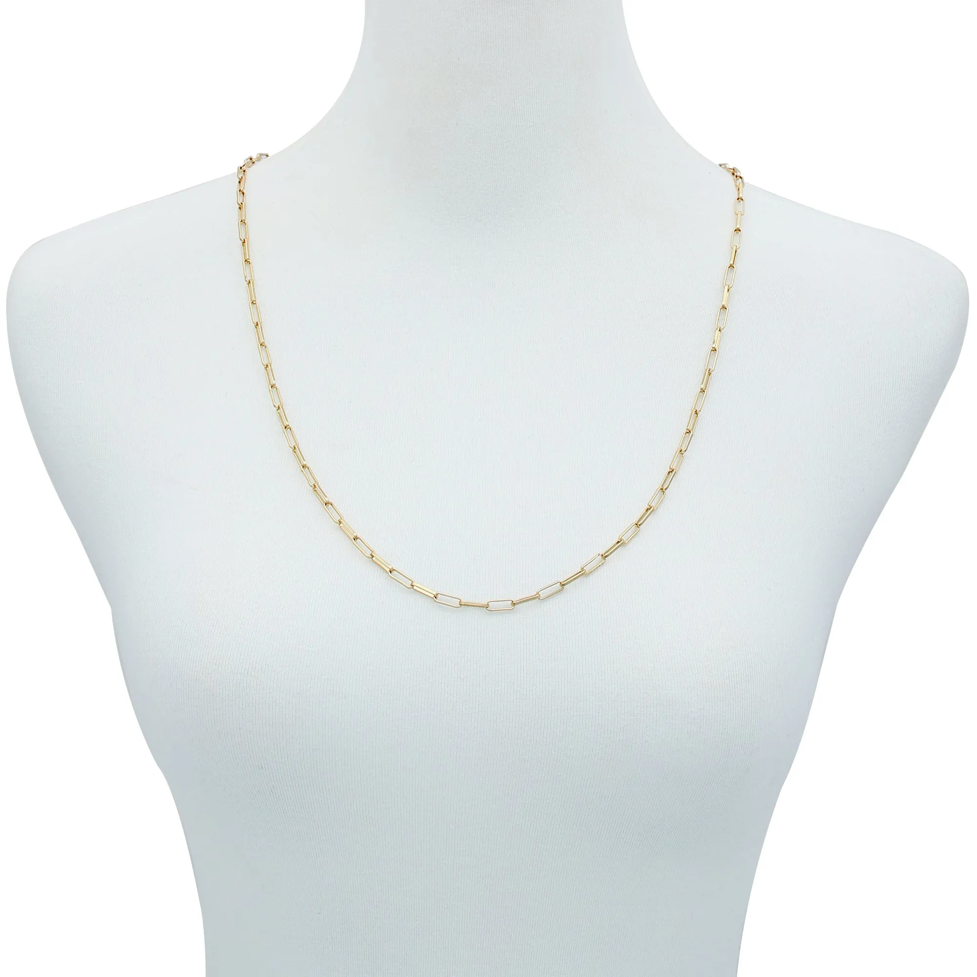 Goldtone Paper Clip Chain Link Necklace