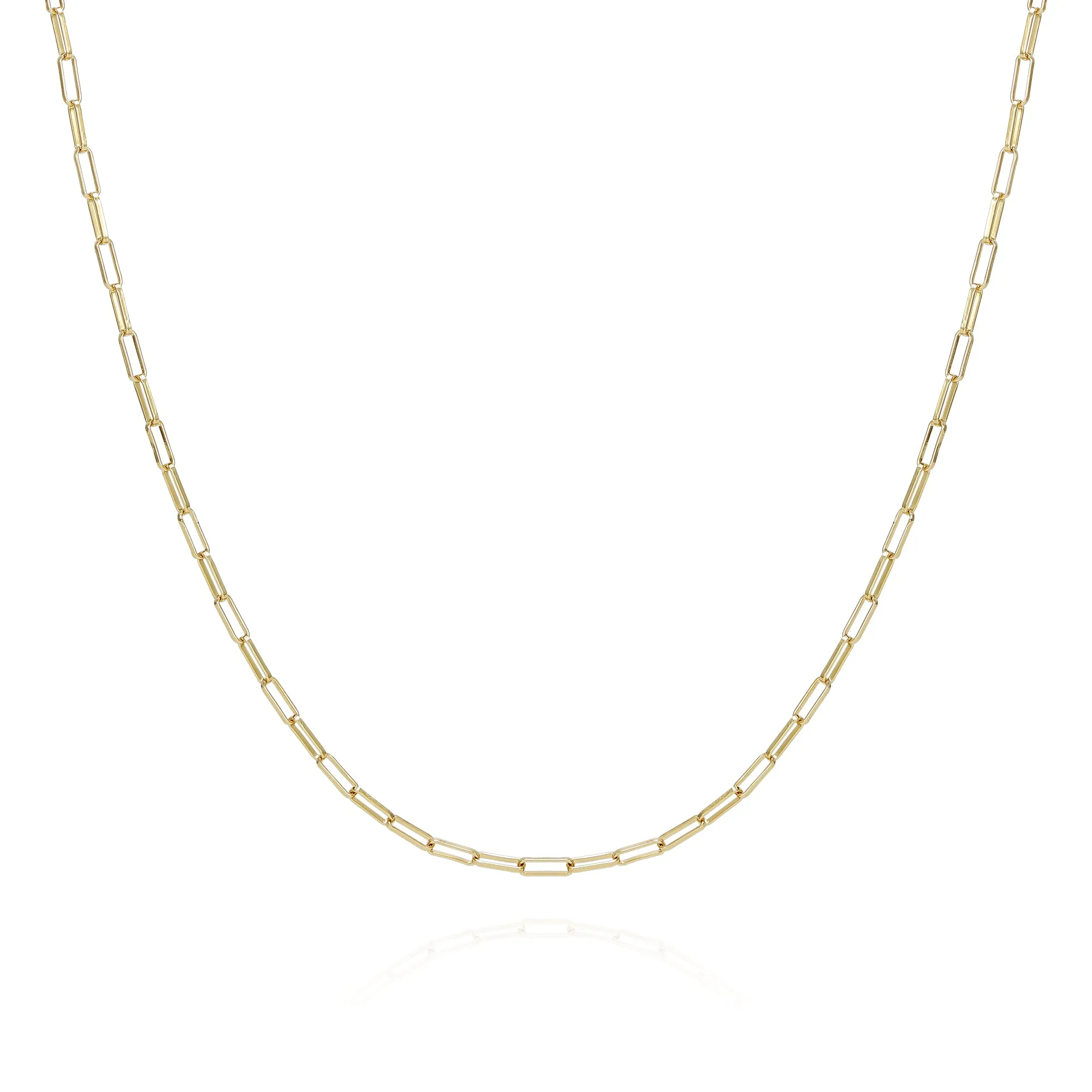 Goldtone Paper Clip Chain Link Necklace