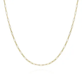 Goldtone Paper Clip Chain Link Necklace