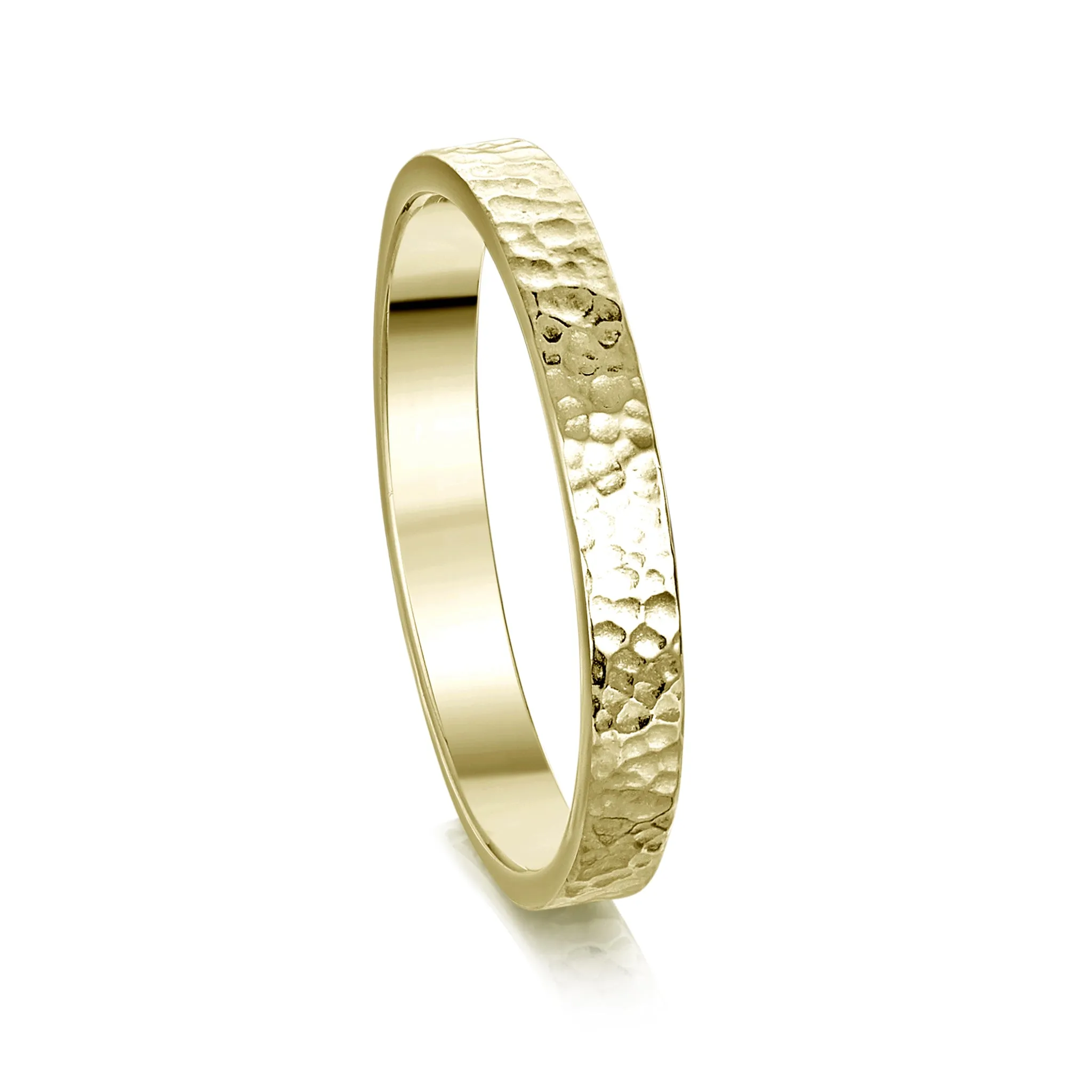 Honeycomb 3mm Textured Ring in 18ct Yellow Gold