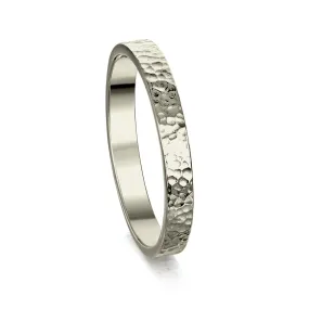 Honeycomb 3mm Textured Ring in Platinum