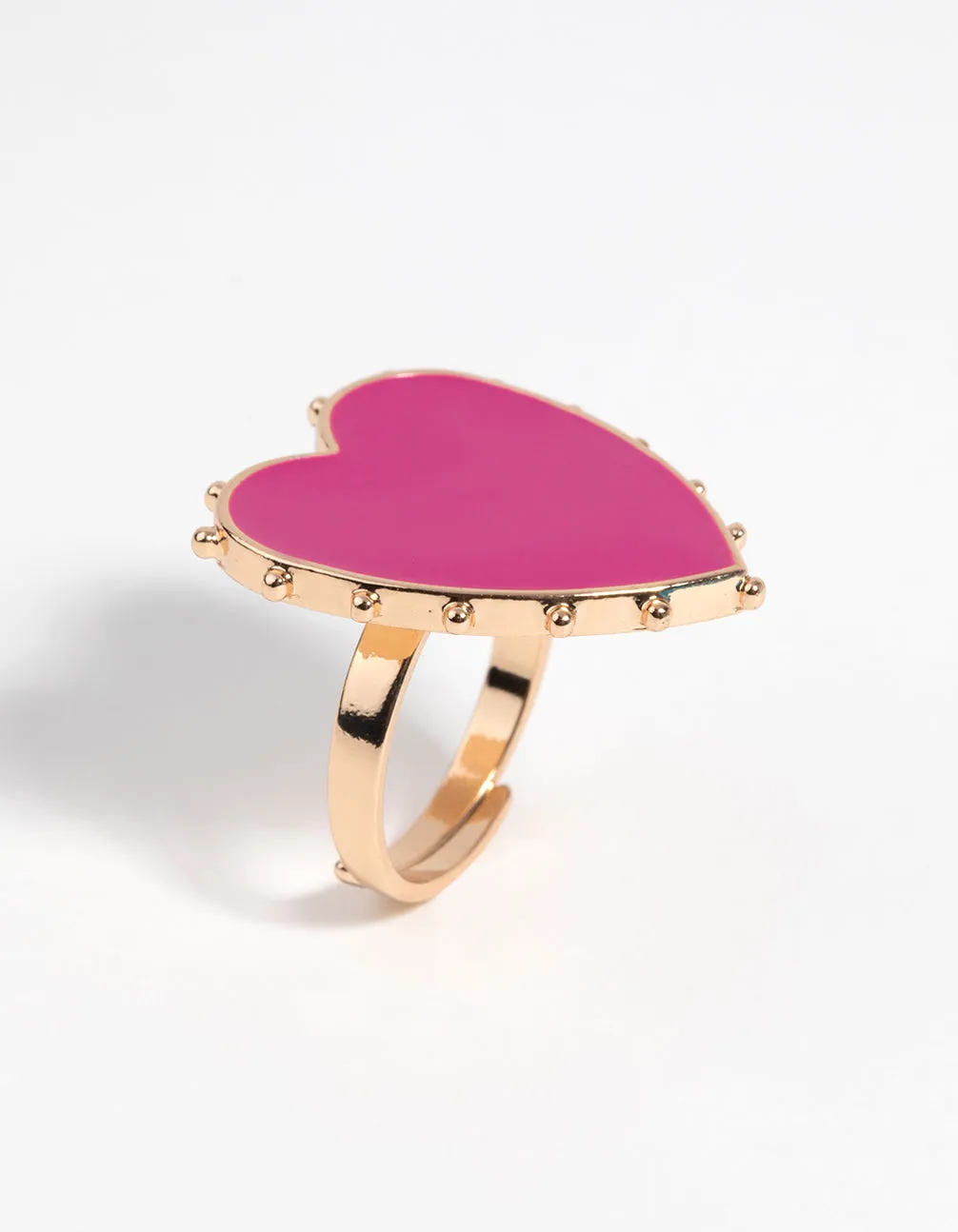 Hot Pink Statement Heart Ring