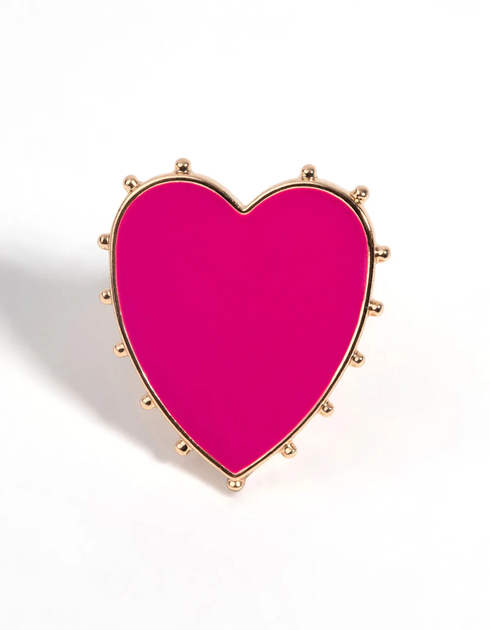 Hot Pink Statement Heart Ring