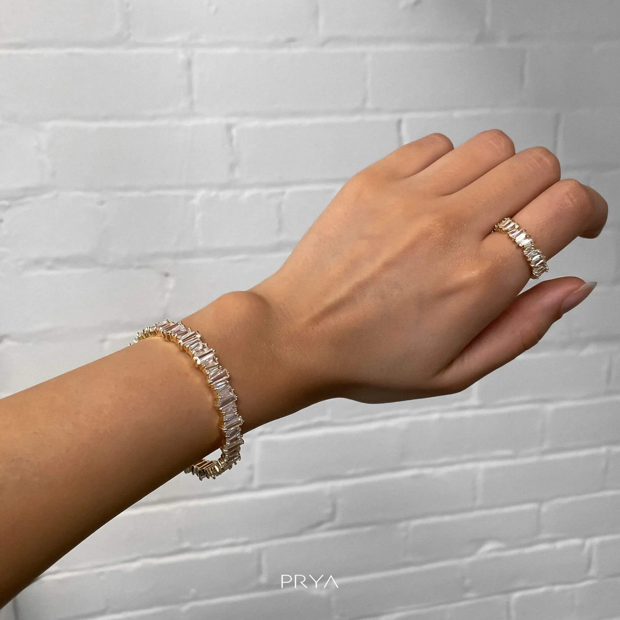 Jada Baguette CZ Bracelet Thick  | Gold