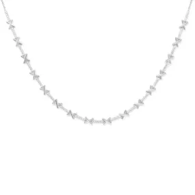 Kiss Tennis Necklace - Silver