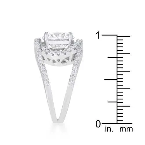 Marcie 3ct CZ Rhodium Contemporary Ring