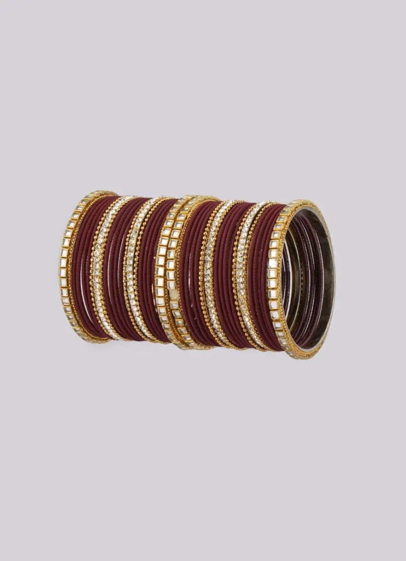 Maroon Double Bangle Set