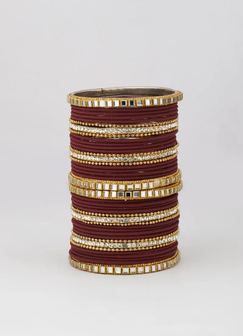 Maroon Double Bangle Set