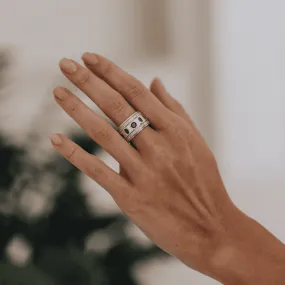 Mechanism Ring With Moon Phases and Zircons