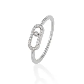 Messika 18K White Gold Diamond Uno Ring