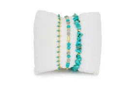 Milos Gold Turquoise Gemstone Stacking Bracelets