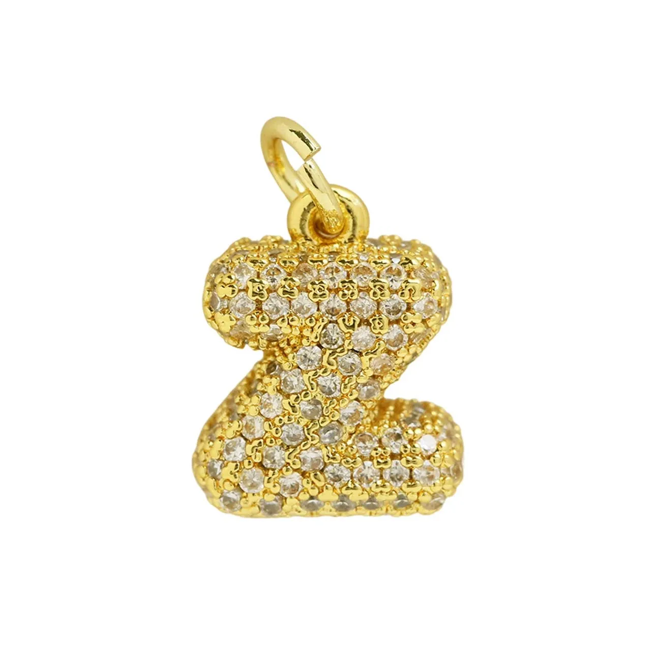 Mini CZ Initial Bubble Balloon Charms For Charm Necklaces