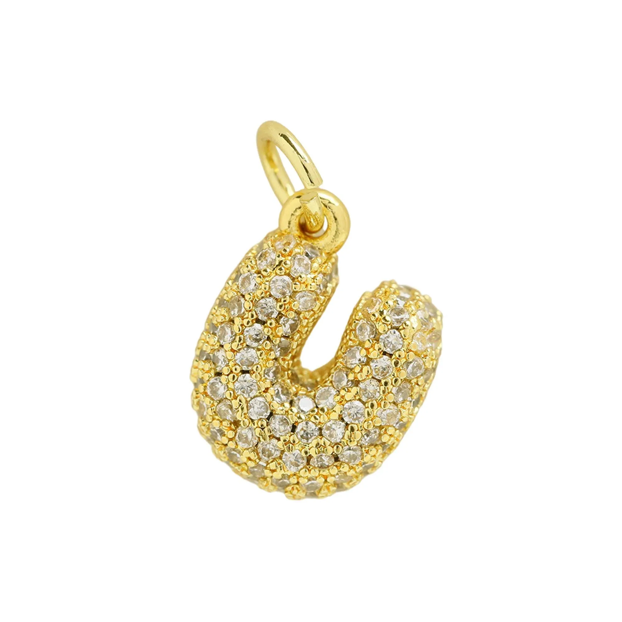 Mini CZ Initial Bubble Balloon Charms For Charm Necklaces