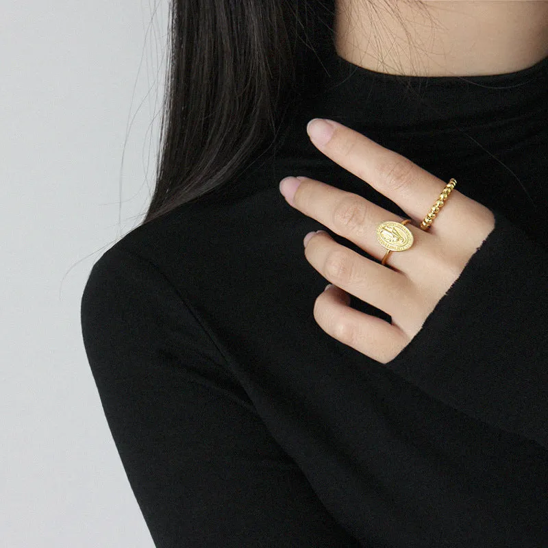 Minimalist Beaded Ring Adjustable