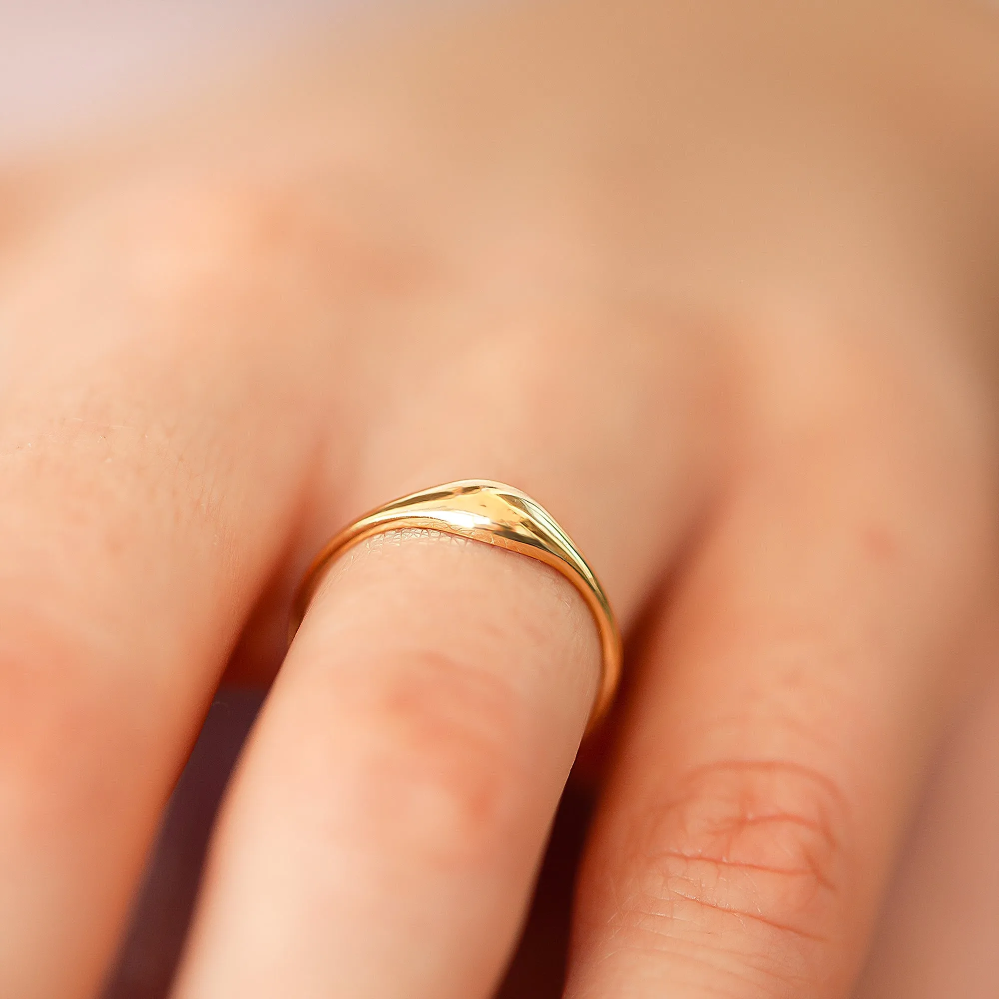 Minimalist Dome Ring in 14K Solid Gold