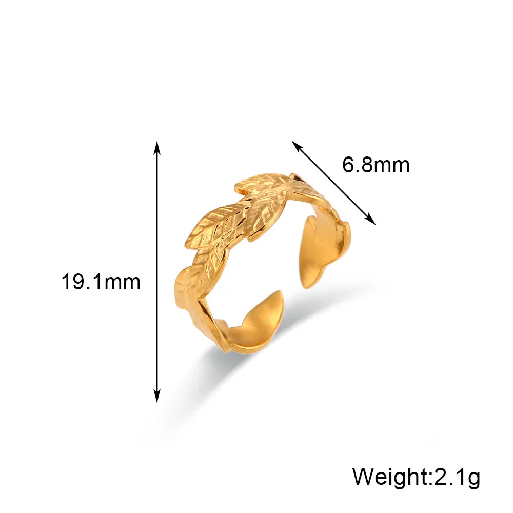 Minimalist Fashion Geometric Stainless Steel 18K Gold Plated Rings