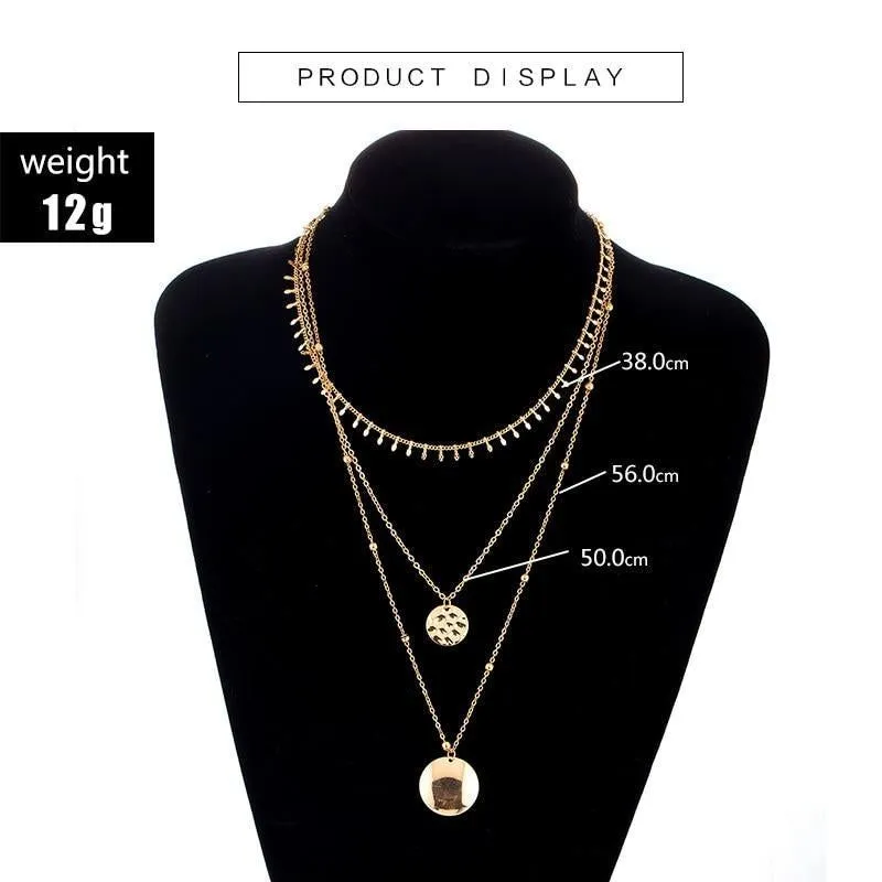 Multilayer Necklaces Charm Jewelry Golden Color Fashion YBS0424