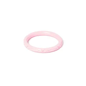 Narrow Baby Pink Heavy Carve Bangle by Splendette