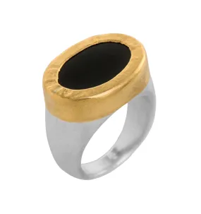 Nava Zahavi Yellow Gold Onyx Lovers Ring