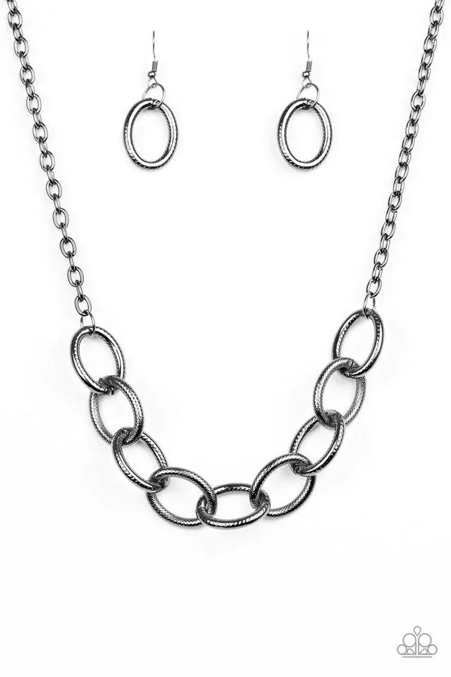 Paparazzi Necklace ~ Boldly Bronx - Black