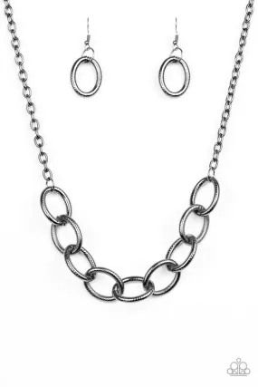 Paparazzi Necklace ~ Boldly Bronx - Black