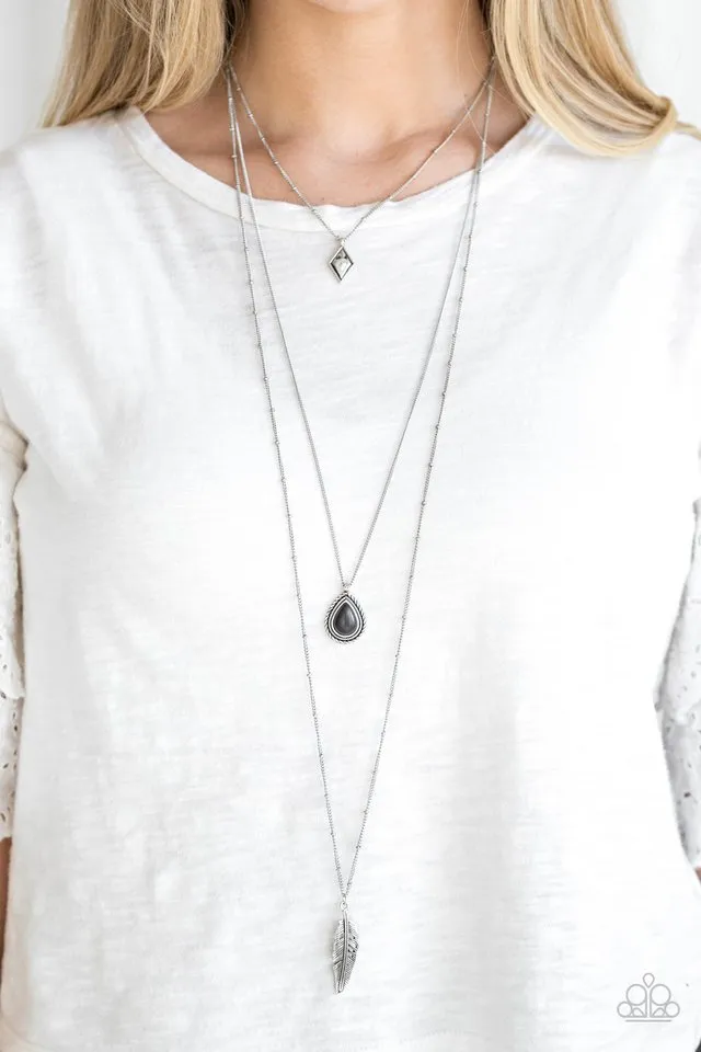 Paparazzi Necklace ~ Fly The Coop - Black