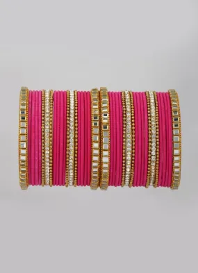 Pink Double Bangle Set