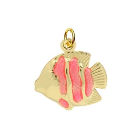 Pink Fish Charm For Charm Necklace & Bracelet