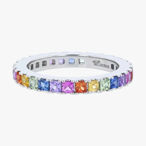 Princess Cut Multi Sapphire Eternity Band