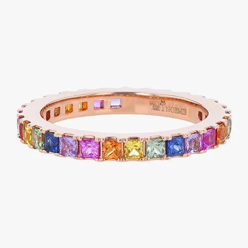 Princess Cut Multi Sapphire Eternity Band