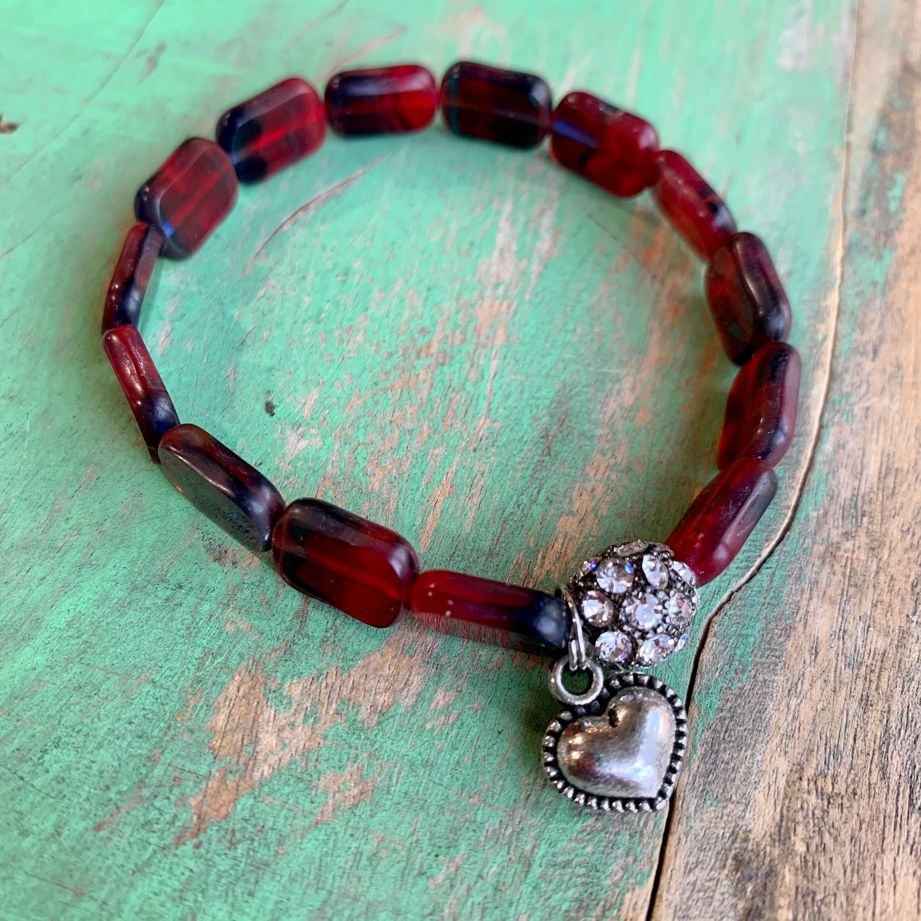 Red Chiclet Bracelets