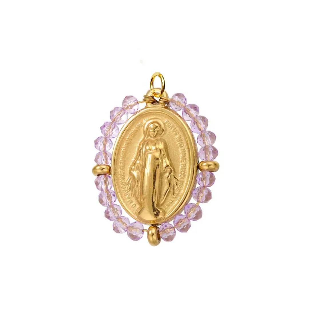 Religious Purple Miraculous Medal