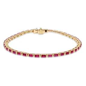 Ruby Baguette Tennis Bracelets