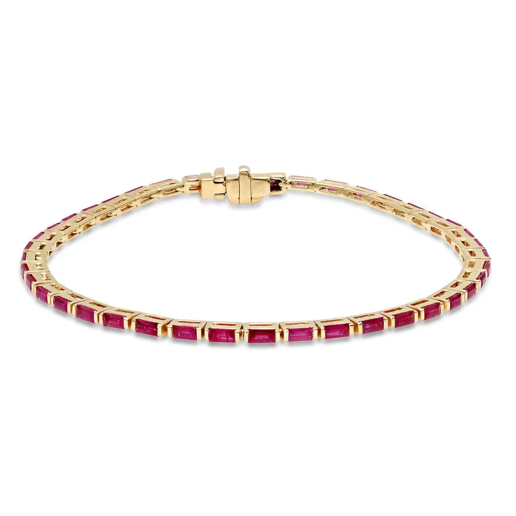 Ruby Baguette Tennis Bracelets