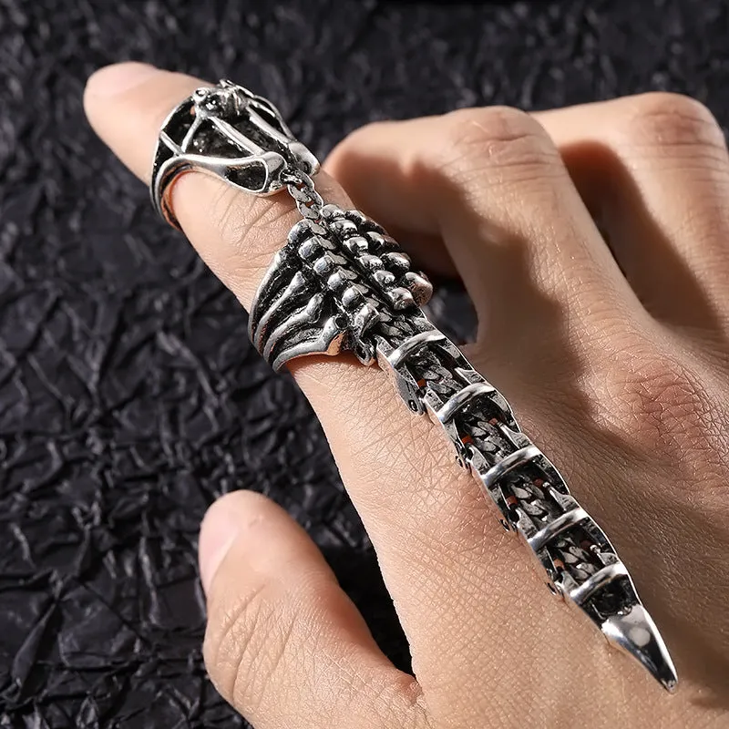 Silver Colored Full Finger Scorpion Ring