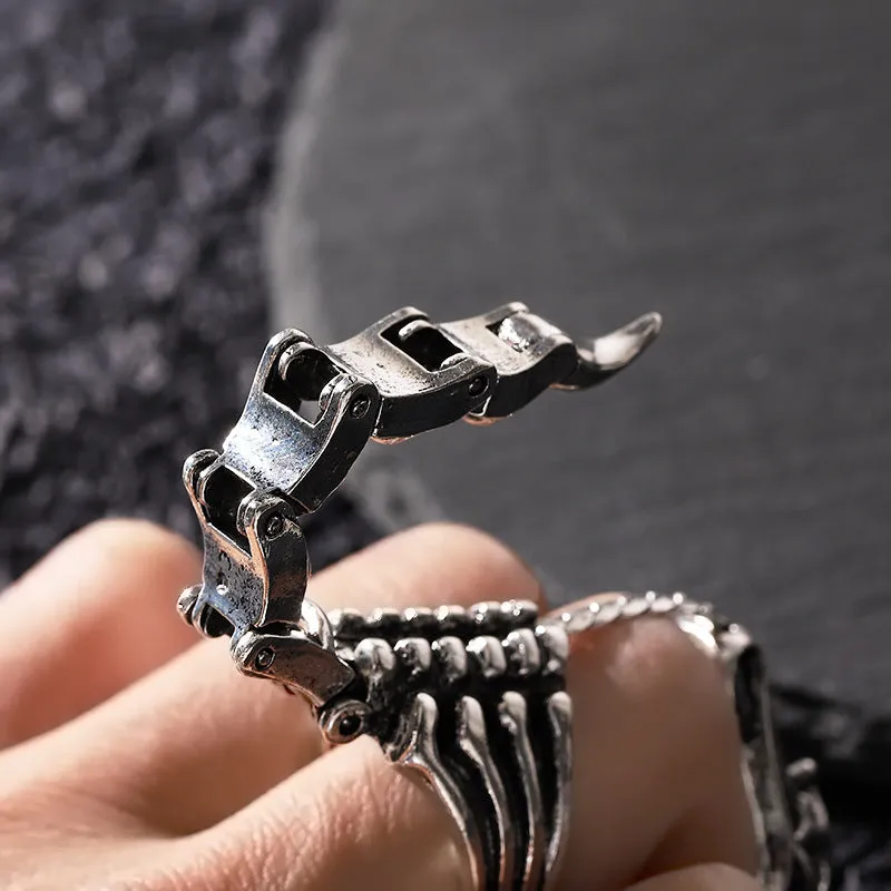 Silver Colored Full Finger Scorpion Ring