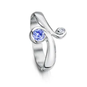 Silver Swirl Ring with Cubic Zirconia