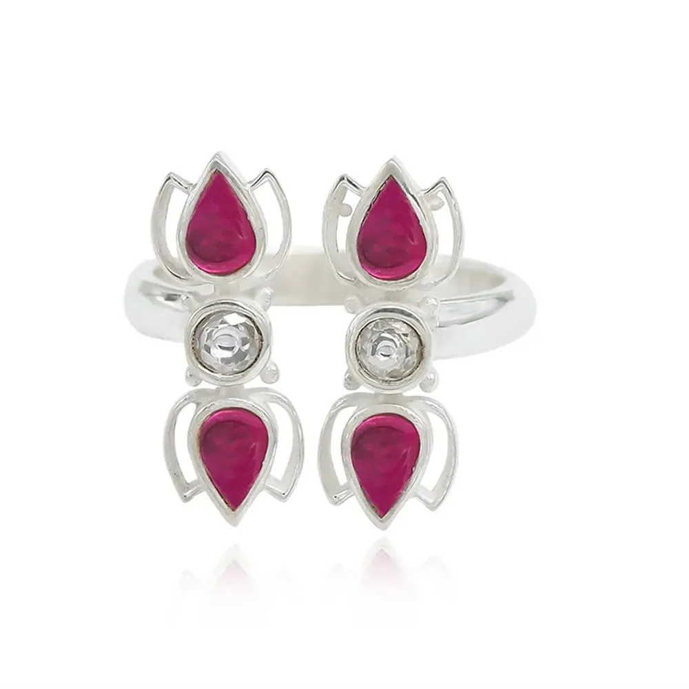 SITAYAN Silver Red Ring