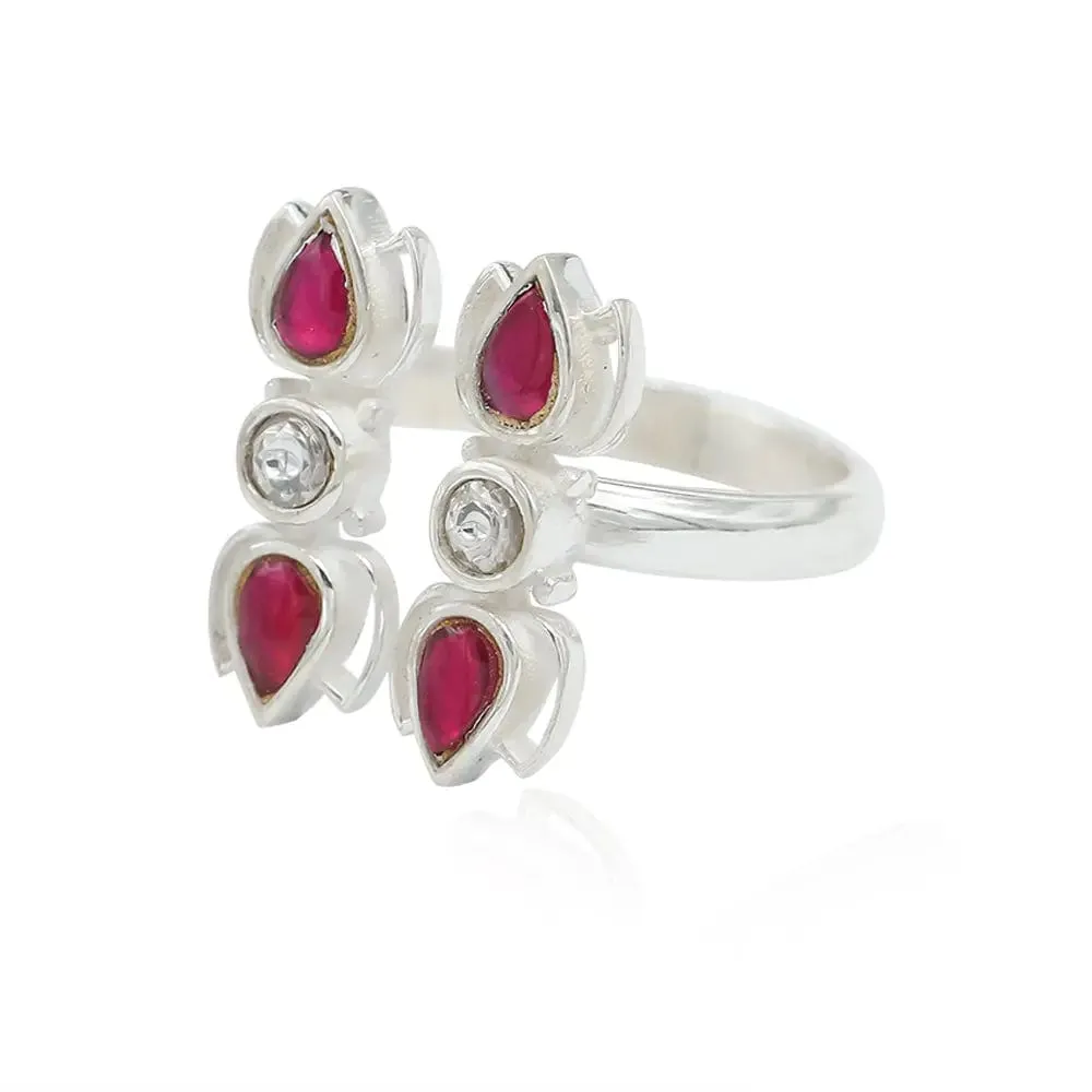 SITAYAN Silver Red Ring