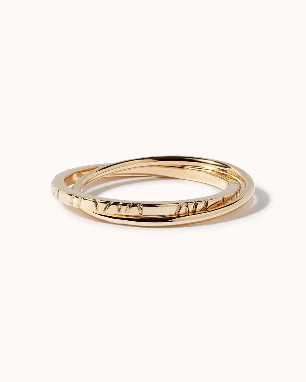 Solid Gold Interlocking Ring