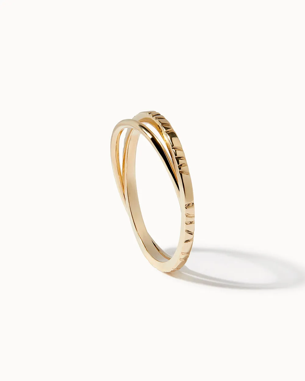 Solid Gold Interlocking Ring