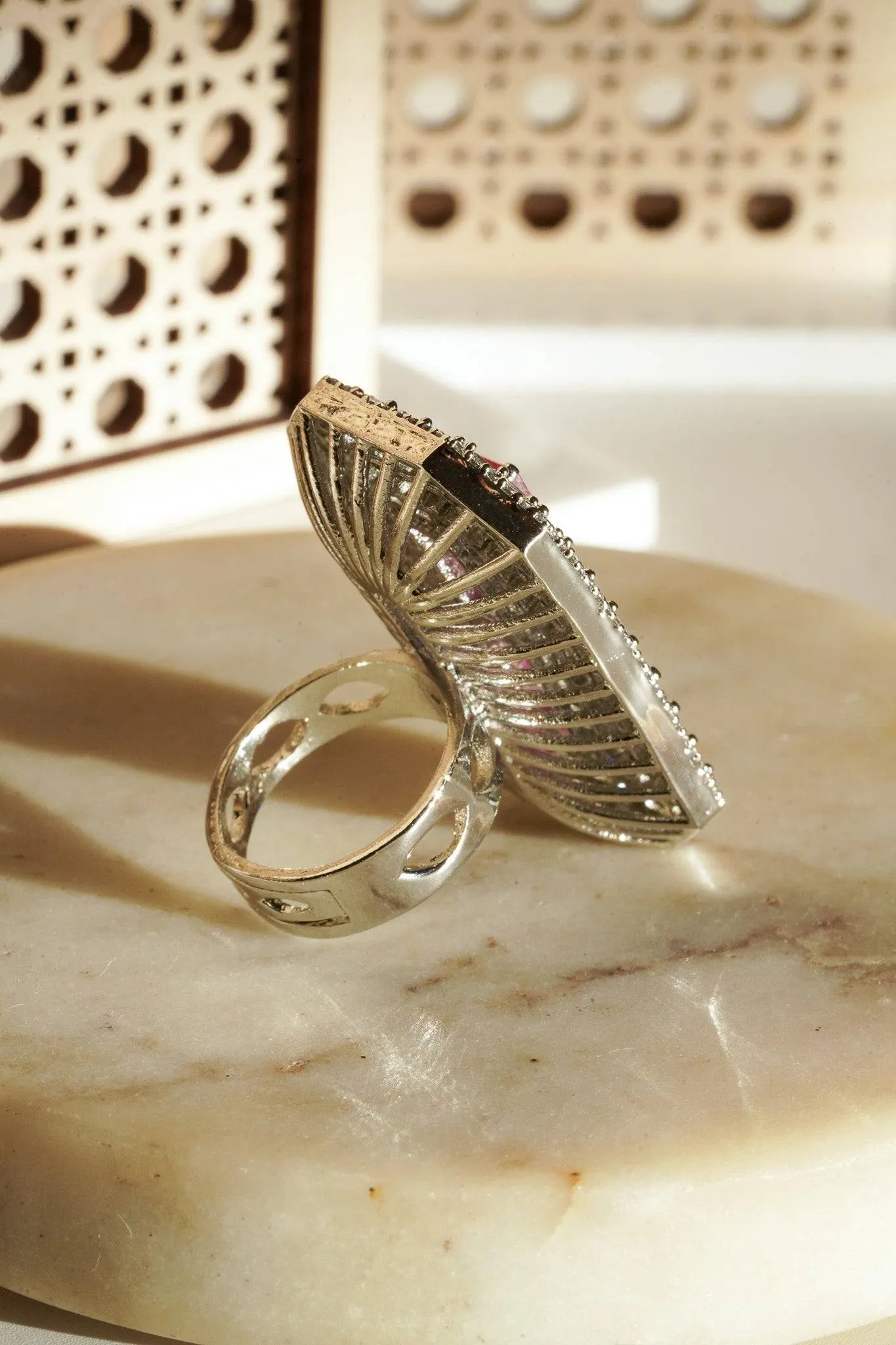 Sona - Elongated Cushion Cut AD Adjustable Ring