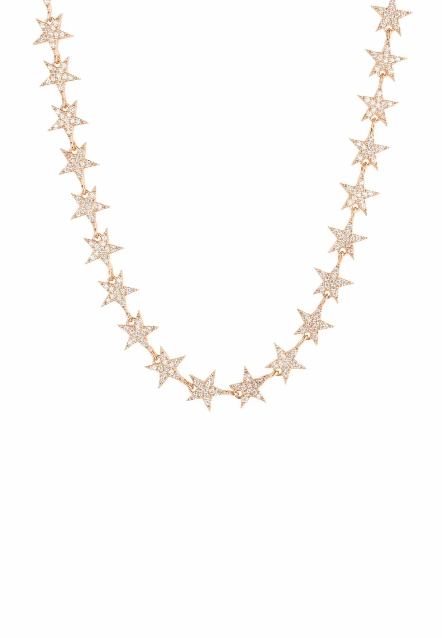 Star Strand Choker Necklace Rosegold