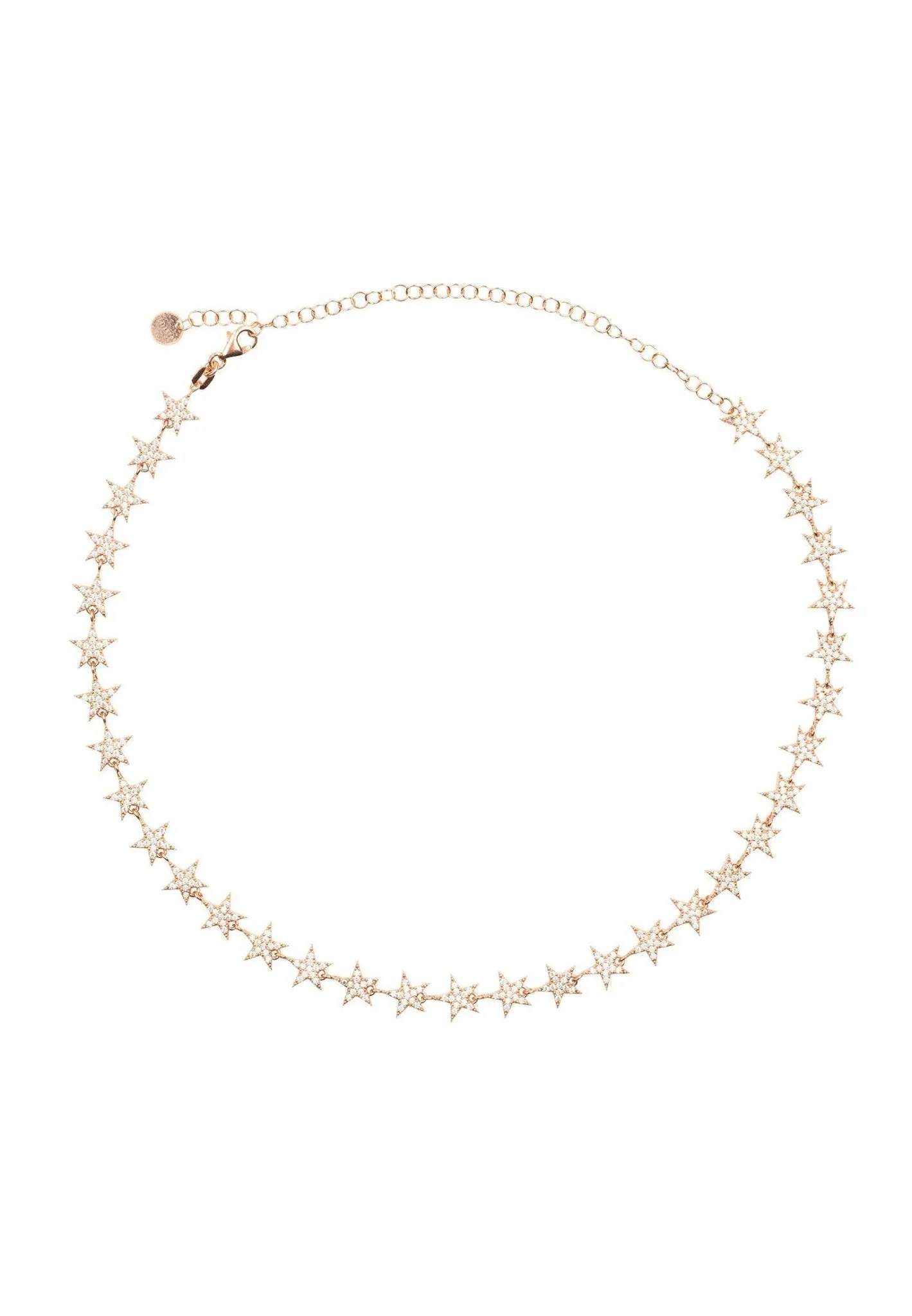 Star Strand Choker Necklace Rosegold