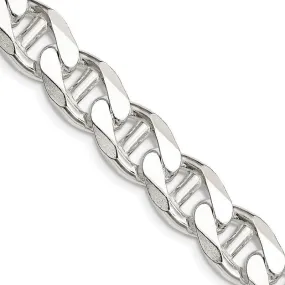 Sterling Silver 10.5mm Flat Cuban Anchor Chain Necklace