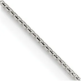 Sterling Silver 1.1mm Diamond-cut Round Box Chain Necklace w/4in ext.